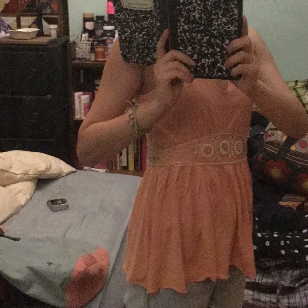 VTG Y2K Anthro Peplum Boho Top Beaded Sash - Picture 5 of 16